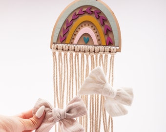 Gift ideas for children's birthdays / Children's Day / Hair clip storage with rainbow - organize hair accessories