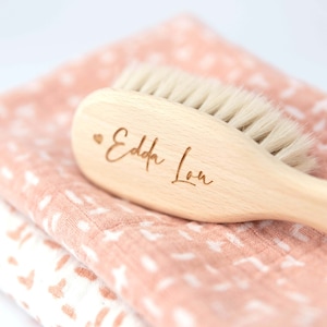 Baby hair brush with name / personalized gift for birth - personalized baby brush with name / simple wooden brush