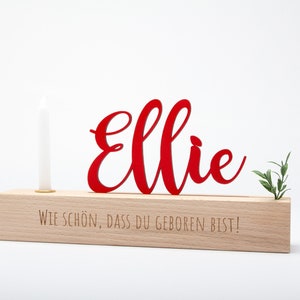 Geburtstagsleiste mit Name und Zahlen / Geburtstagsbrett - Wie schön dass du geboren bist - Leiste mit Name aus Holz