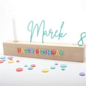 Idea regalo di compleanno: Lavagna di compleanno con nome e numeri / Lavagna di compleanno - Lavagna di buon compleanno con nome in acrilico pastello