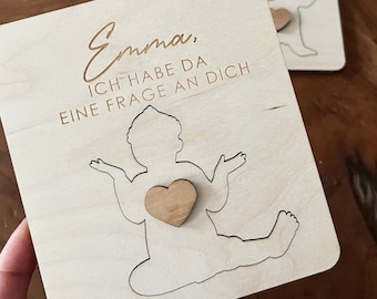 Pergunte ao seu padrinho/madrinha / presente original para padrinho/madrinha - pergunta oculta sobre apadrinhamento com um tema de bebê