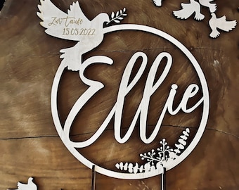 Baptism Cake Topper with Name and Date / Communion Cake Topper / Confirmation Cake Topper / christening / Baptism / Baptism Decoration