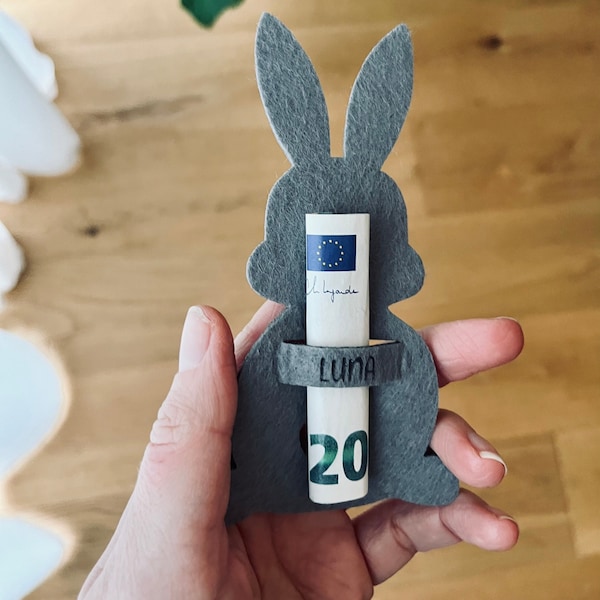 Felt Easter Bunny Money Gift – Personalized Easter Gift for Children & Adults, Wish Granter, Sustainable Souvenir