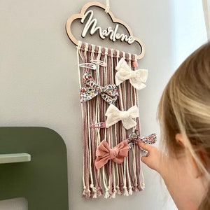 Gift ideas for children for birthdays / children&#39;s day: hair clips storage with name in cloud shape - a great gift for birthdays