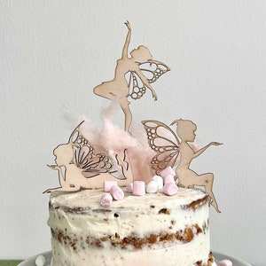 Cake decoration fairy for children's birthday / Cake Topper Fairy in a set or individually, large and small - suitable for your cake / Fairy wooden cake topper