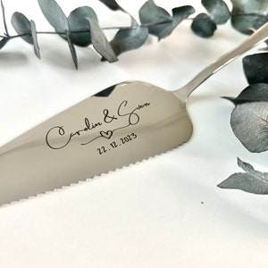 Cake server with date - couple and wedding day for wedding cake / cake shovel wedding cake / cake shovel wedding cake