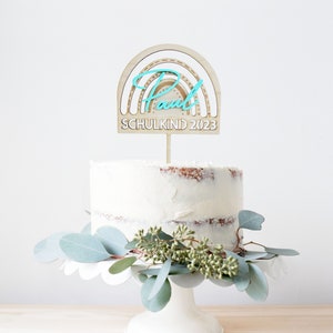 School enrollment cake topper schoolchild 2025 / schoolchild with name rainbow
