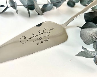 Cake server with date - couple and wedding day for wedding cake / cake shovel wedding cake / cake shovel wedding cake