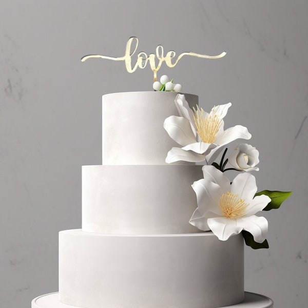 Caketopper Love // Tortenfigur Hochzeit - Das besondere Etwas auf der Hochzeitstorte // Cake Topper aus verspiegeltem Acryl