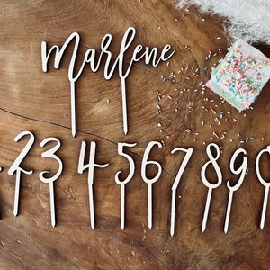 Cake topper name made of wood with number set / birthday party cake topper / birthday topper cake / cake topper birthday
