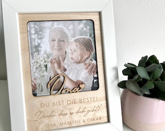 Gift idea for Grandma / Birthday present for Grandma: Grandma picture frame - with personal dedication and engraving for a personal photo