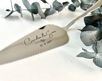 Cake server with date - couple and wedding day for wedding cake / cake shovel wedding cake / cake shovel wedding cake