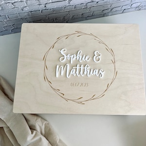 Wedding memory box / memory box small and large as a wedding gift / memory box couple personalized with acrylic lettering