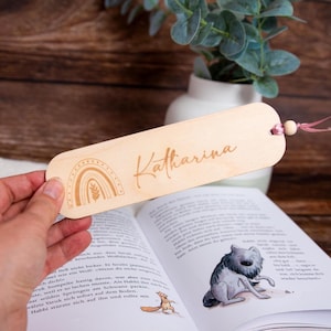 Bookmark with rainbow - gift for boy, for girl/ wooden bookmark - gift for communion / confirmation / baptism