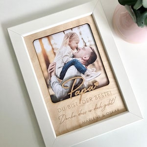 Geburtstagsgeschenk für Papa - Du bist der Beste! Holzbild mit persönlicher Gravur. Danke Papa, Ostergeschenk Papa ist der Beste / Ö/S