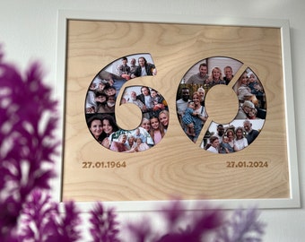 Gift for a big birthday/anniversary gift/packaging for voucher or family collage/gift for 60th birthday