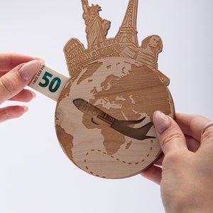 Personalized gift idea: beautifully packaged cash gift / money for travel fund / travel voucher / cash gift for birthday