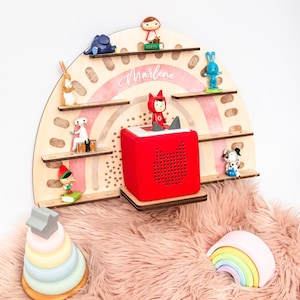 Tonie shelf with rainbow for up to 30 figures / Tonie shelf made of wood with rainbow motif / Shelf for Tonies