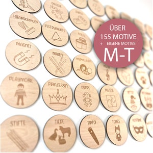 Over 155 designs (M-T): Children&#39;s room organization with wooden labels for e.g. Trofast shelves with designs & lettering - also individual designs