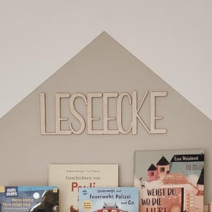 Wooden wall decoration - lettering reading corner / children&#39;s room decoration made of birch wood / saying for children&#39;s room