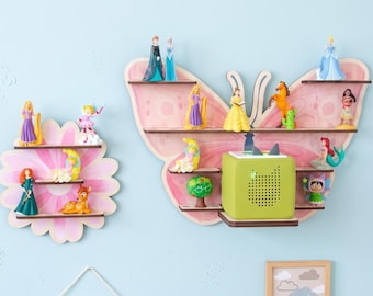Butterfly Tonie shelf for up to 30 figures / Wooden Tonie shelf / Additional flower shelf for 12 figures / Shelf for Tonies