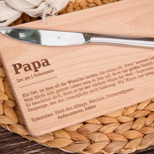 Vatertagsgeschenk für Papa - Brettchchen mit Papa-Definition. Papa - Unser Held / Geburtstagsgeschenk / Ostergeschenk