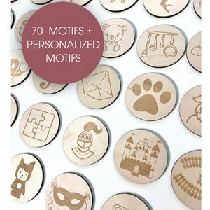 Over 70 pictures: children's room organization with wooden labels for e.g. Ikea Trofast shelf with motifs - individual pictures possible