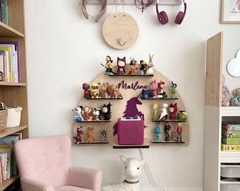Estantería Tonie con diseño de unicornio para hasta 30 figuras / Estantería Tonie de madera con motivo de unicornio / Estantería Tonie Unicornio / Estantería para Tonies