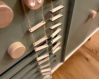 Hand-knotted rope ladder for gnomes | Miniature ladder for gnome pranks | Gnome accessories in 3 lengths