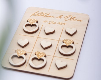 Gastgeschenke aus Holz / Tic Tac Toe Spiel für Hochzeitsgäste / Gastgeschenk zur Hochzeit / Geschenk für Brautpaar / Geschenk für Gäste