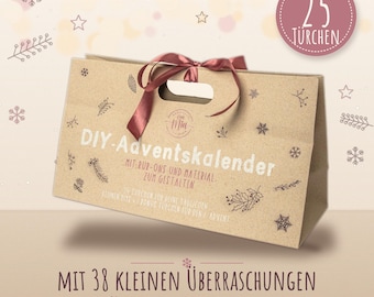 Creative Advent Calendar for DIY Fans – 38-piece craft kit with rub-ons, cork coasters, stamps & bonus doors – PRE-ORDER