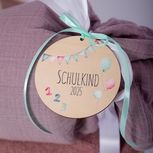 Pennant candy bag tag school child 2025 / tag school enrollment 2025 / wooden candy bag tag / gift tag