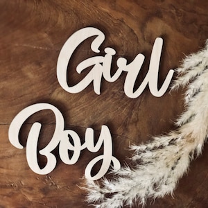 Gender Reveal Boy or Girl - Wooden Lettering