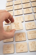 Wooden activity cards for weekly and daily plans for children. CARDS ONLY, no base planner! Wooden labels with daily activities. product logo