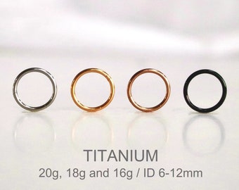 20G/18G/16G Titanium Hinged Segment Ring - Nose Ring/Hoop - Hoop Earring - Seamless Hinged Clicker Hoop - Septum Ring - Cartilage Hoop