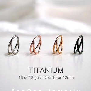 Double Hoop Nose Ring - 18G/16G Titanium Nose Hoop - Hoop Earring - Seamless Hinged Clicker -Segment Ring - Septum Ring -Cartilage Hoop