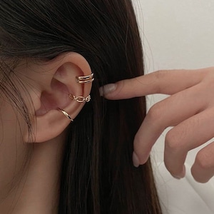 Set Of 3 Ear Cuff Set - Ear Cuff No Piercing - Gold Ear Cuffs - Silver Ear Cuffs - Ear Cuff Non Pierced - Fake Piercings - Conch Piercing