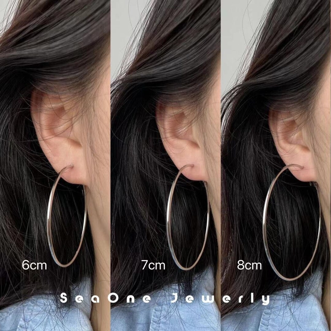 Silver Large Hoop Earrings Big Hoop Earrings Silver Hoop Earrings