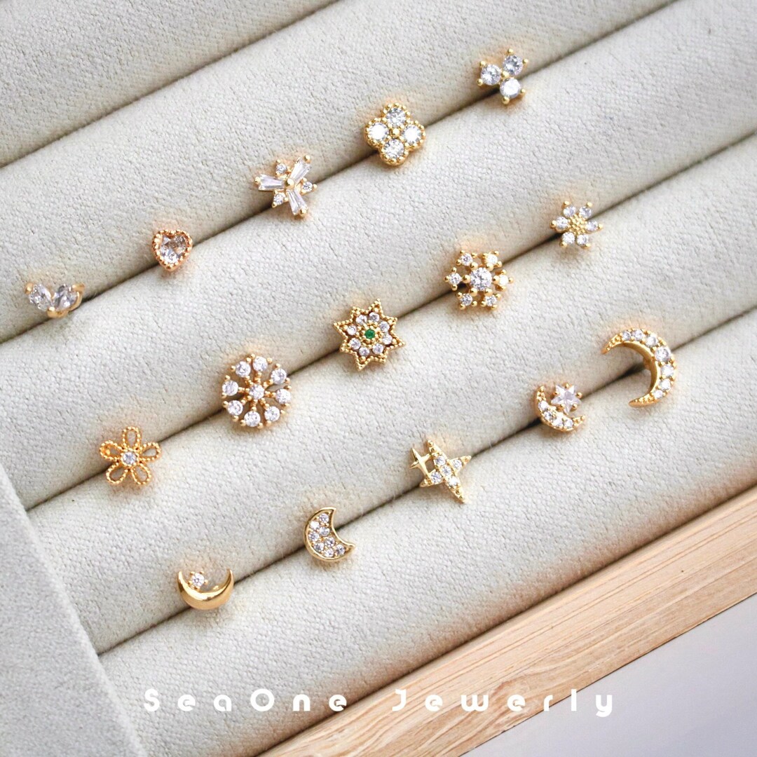 Diamond Nose Studs 20G Dainty Nose Stud Nose Piercing Big Nose Stud L