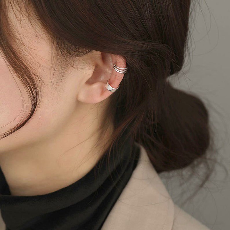 Set of 3 Silver Ear Cuffs Silver Ear Cuff Set Ear Cuff No Etsy