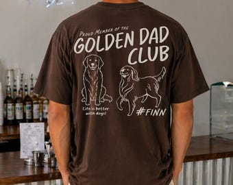 Personalized Golden Retriever Dad Shirt, Golden Dad Club T-Shirt, Gift for Golden Retriever Owners with Name
