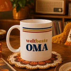 Världens bästa mormorsmugg, present till mormor, mormors kaffemugg, keramisk mugg 330 ml, födelsedagspresent till mormor, retromugg