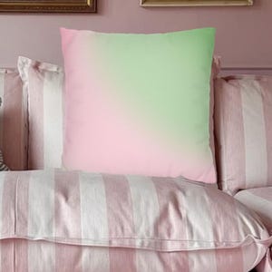 Housse de coussin dégradé pastel, coussin éclectique Dopamine maximaliste, décoration de canapé esthétique et colorée, décoration minimaliste maximaliste