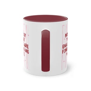 Caneca engraçada para escritório: "Nenhum dos seus e-mails está me encontrando", presente para colega de trabalho, caneca de café com humor corporativo, caneca de escritório engraçada com rato de escritório. imagem 3