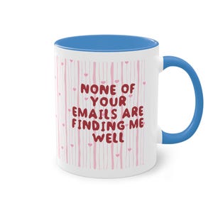 Caneca engraçada para escritório: "Nenhum dos seus e-mails está me encontrando", presente para colega de trabalho, caneca de café com humor corporativo, caneca de escritório engraçada com rato de escritório. imagem 12