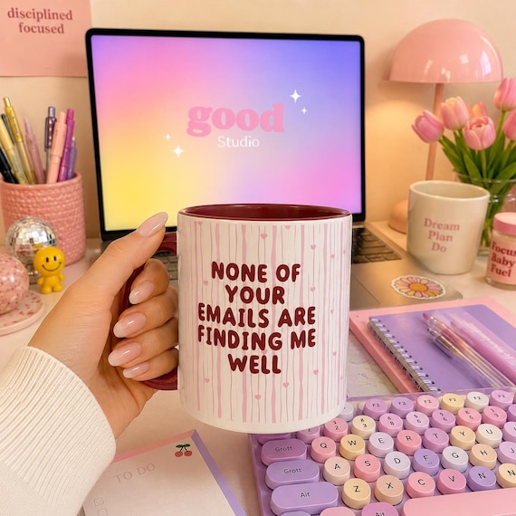 Funny Office Mug None Of Your Emails Are Finding Me Well, Coworker Gift, Work Humor Coffee Mug, Büro Tasse Lustig Büro Maus