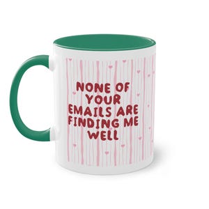 Caneca engraçada para escritório: "Nenhum dos seus e-mails está me encontrando", presente para colega de trabalho, caneca de café com humor corporativo, caneca de escritório engraçada com rato de escritório. imagem 8