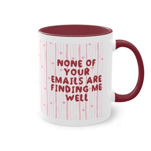Caneca engraçada para escritório: "Nenhum dos seus e-mails está me encontrando", presente para colega de trabalho, caneca de café com humor corporativo, caneca de escritório engraçada com rato de escritório. imagem 5