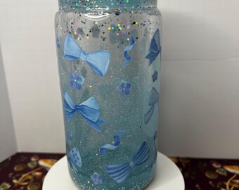 Blue Bow Snowglobe Tumbler