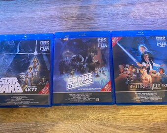 Star Wars 4K77 With DNR,Empire Strikes Back Despecialized,Return Of The Jedi 4K83 With DNR 3 Film Blu-Ray Set Region Free World Wide Play